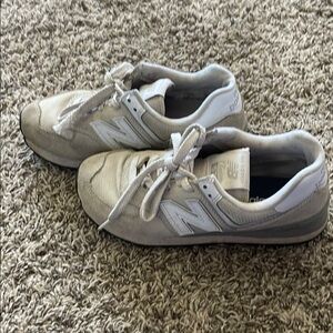 New Balance Athletic Shoes - Gray and White